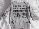 Baby Romper Got my Mind Grey 0-3months